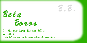 bela boros business card
